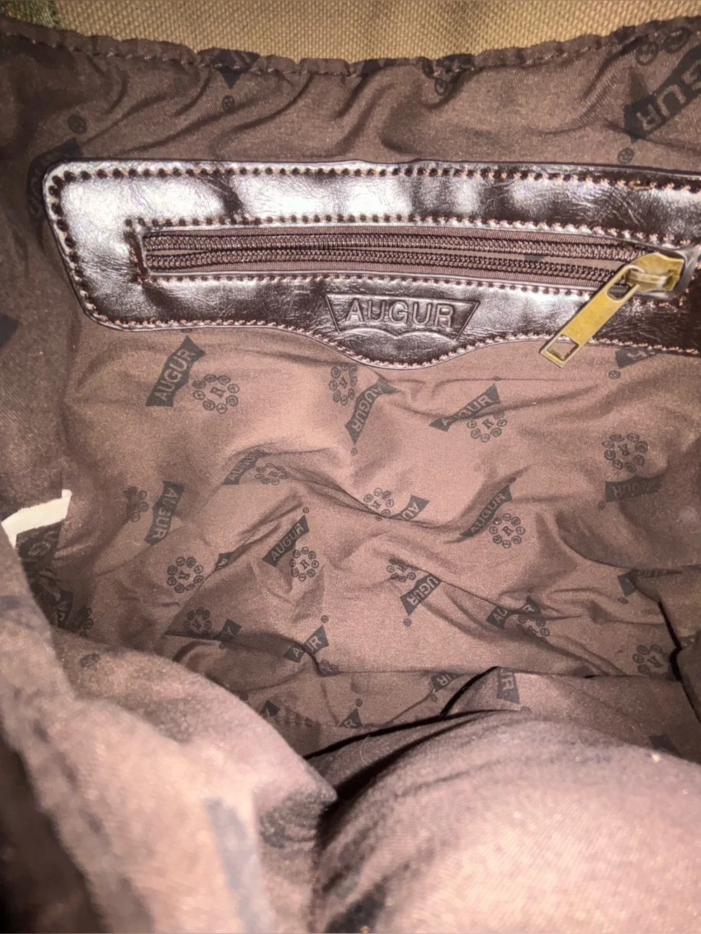 AUGUR Canvas Leather Crossbody Messenger Bag Khaki Brown Boho Utility